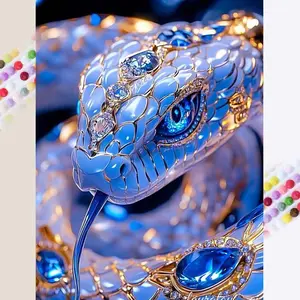 5D Diamond Art Painting Kit, Snake Pattern DIY Diamond Art Painting without Frame, Handmade Art Crafts for Home Decor, Handicraft