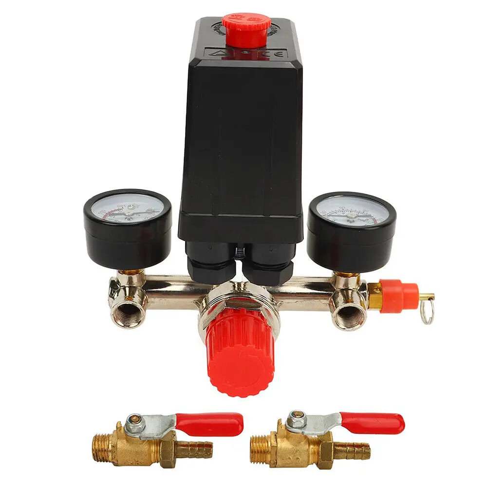 Air compressor pressure switch manifold regulator valve