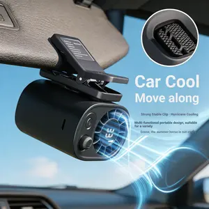 Car-Mounted Clip-On Multifunctional Fan ，Clamp fan, clips for holding clothes and umbrellas- USB Charging Fan with LED Display, Adjustable Wind Speed, Lighting Function, Portable Design