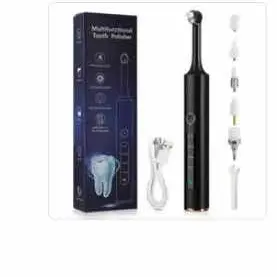 Electric Teeth Cleaner, 4 Modes Tooth Polisher with 5 Counts Brush Heads, Ipx6 Waterproof Rechargeable Toothbrush for Home & Travel,  Toothbrush Travel