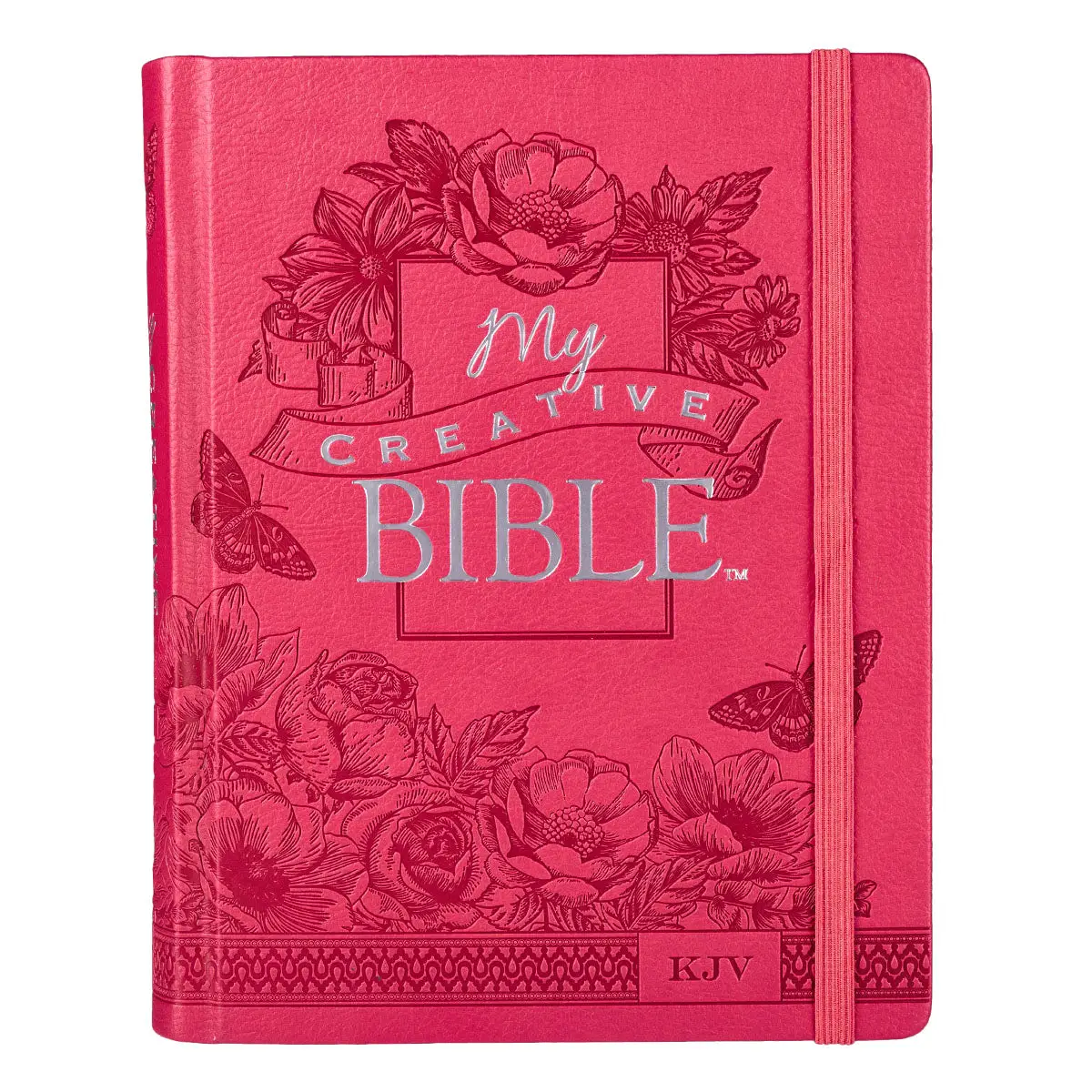 Bright Pink Faux Leather Hardcover KJV My Creative Bible Art Reflection Religious Spiritual Illustrations Notes