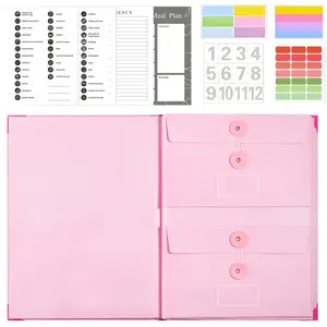 Upgrade Pink Accordion File Organizer, Lifebook Manila Pocket Document Folder with All Stickers & Planner Sheets, Important Paperwork Organizer for Passports, Birth Certificates Home Office Use if i die binder
