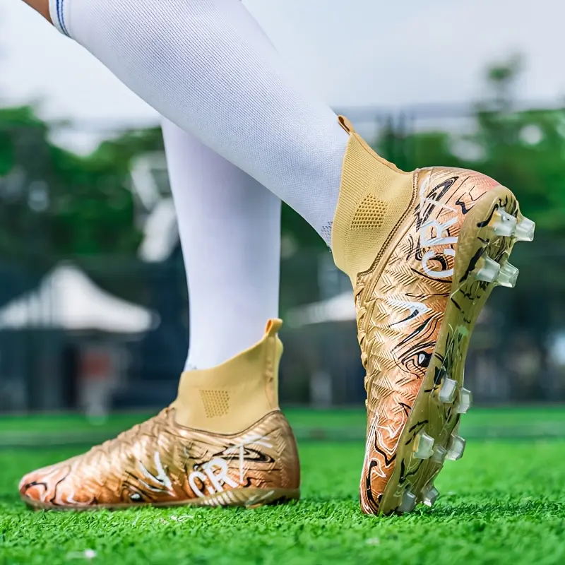 's high-top soccer cleats with long studs, lightweight and breathable, slip-resistant for outdoor soccer and training, comfortable for competitions, suitable for girls and teenagers, indoor use, 's artificial turf soccer shoes, Training Foo