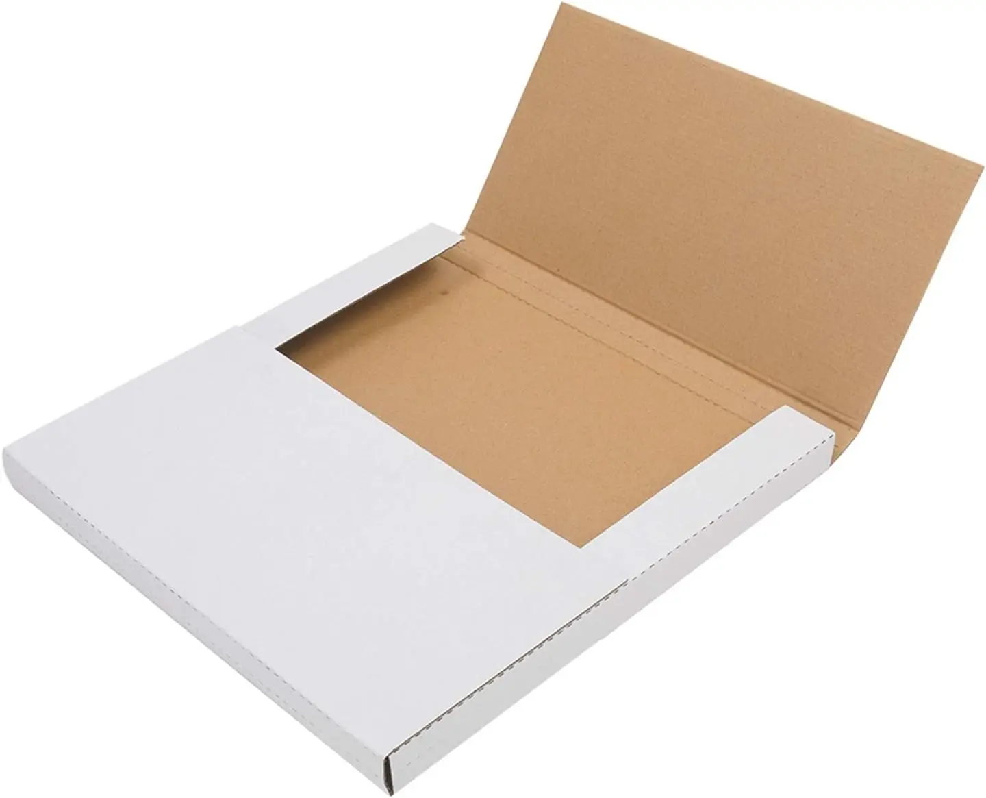 White Vinyl Records Shipping Boxes 12.5x12.5x1 Inch LP Mailing Corrugated Cardboard Boxes, Easy-Fold, Multi-Depth Album Mailers Box, 25 Pack