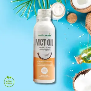 Natharvest MCT Oil, Medium Chain Triglyceride, Natural Coconut, Keto Friendly, 8.45 fl oz