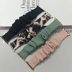 4-Pack Elastic Bands for Apple Watch Series 1-10, Fits 38mm/40mm/41mm/42mm/44mm/45mm/49mm, Adjustable Fabric Straps for Men & Women, Smart Watch Straps