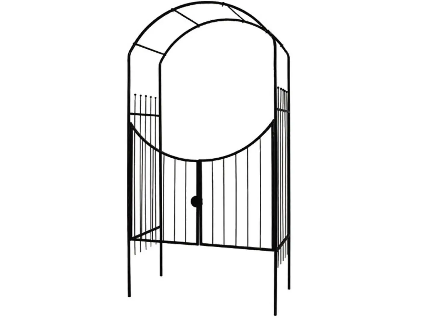 Gardman R356HG Curved Metal Garden Savannah Arch & Gate - Black, 49x96x24in, 55"w x 100"h, for Gardening & Decoration, Includes Assembly Guide