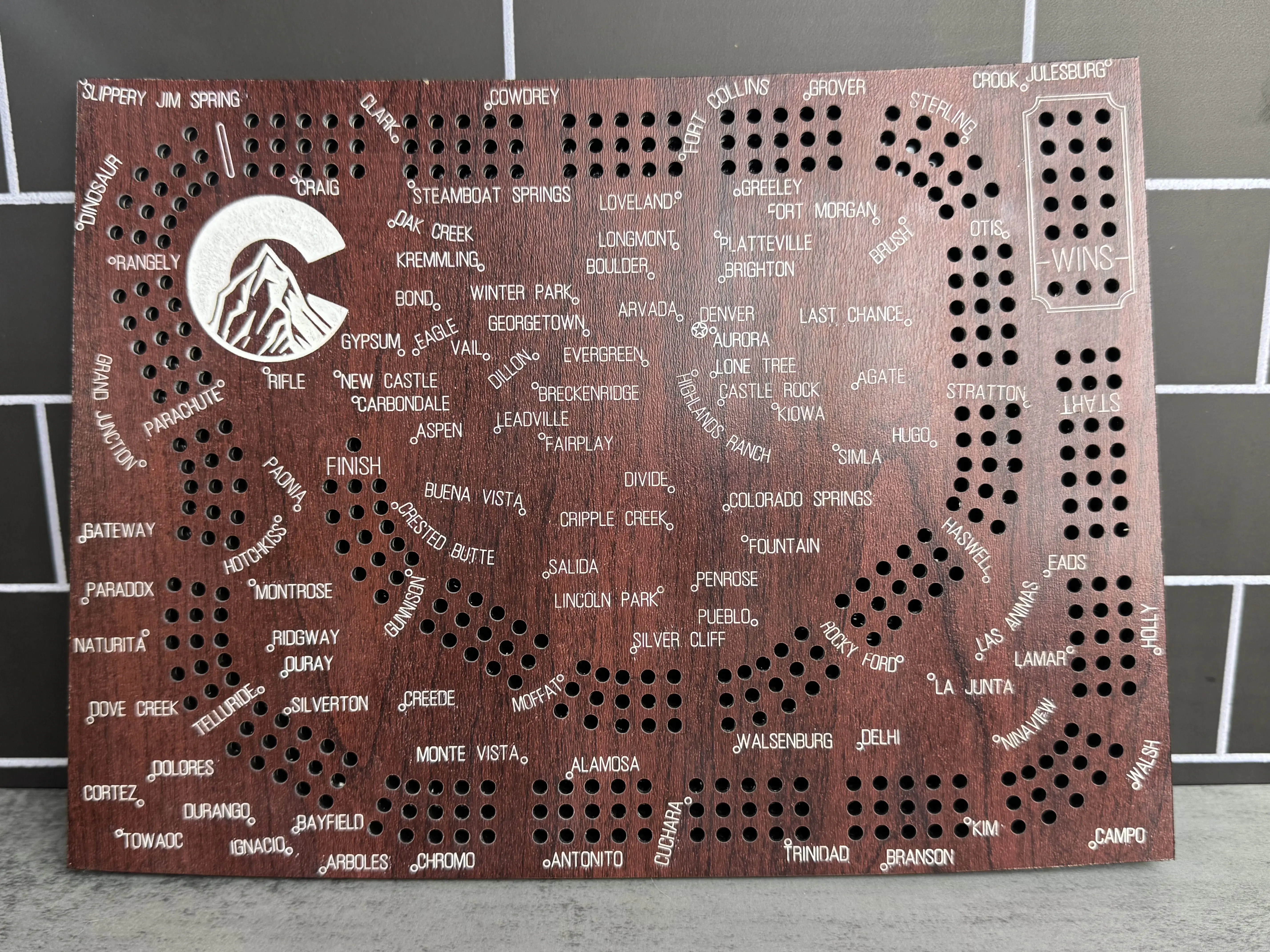 State of Colorado Cribbage Board
