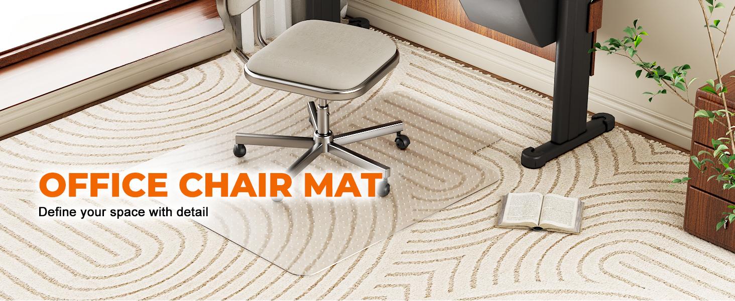 Chair Mat for Carpeted Floor with Lip,48''×36'' PVC Carpet Protector for Low Pile Carpets Heavy Duty Effective Grip Anti-Slip,Won't Crack,Easy to Clean for Office and Home