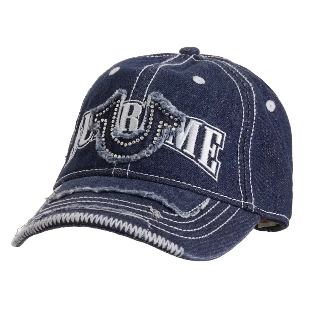 Pre-owned Supreme x True Religion "Mesh Black" 6 Panel (Denim)
