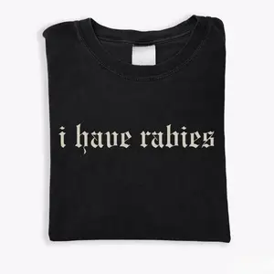 Short Sleeve T-shirt I Have Rabies Funny T-shirt, Unhinged Shirts, Weird Gift for Friend  Sister, Dark Humor Tee, Party Girl Tee, Offensive Shirt