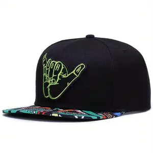 Unisex Finger 666 Embroidered Hip Hop Hat Outdoor Adjustable Sunscreen Leisure Hat Spring Autumn Travel Tourism Beach Vacation