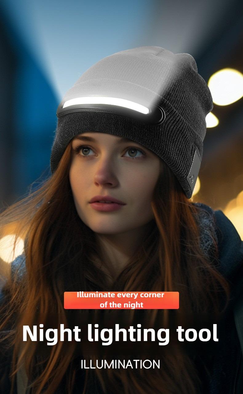 Bluetooth LED Woolen Hat – USB Rechargeable Unisex Winter Hat with Lights for Men, Women & Teens, Perfect Christmas & Birthday Gift, Stocking Stuffer – Black usb-c fast charging