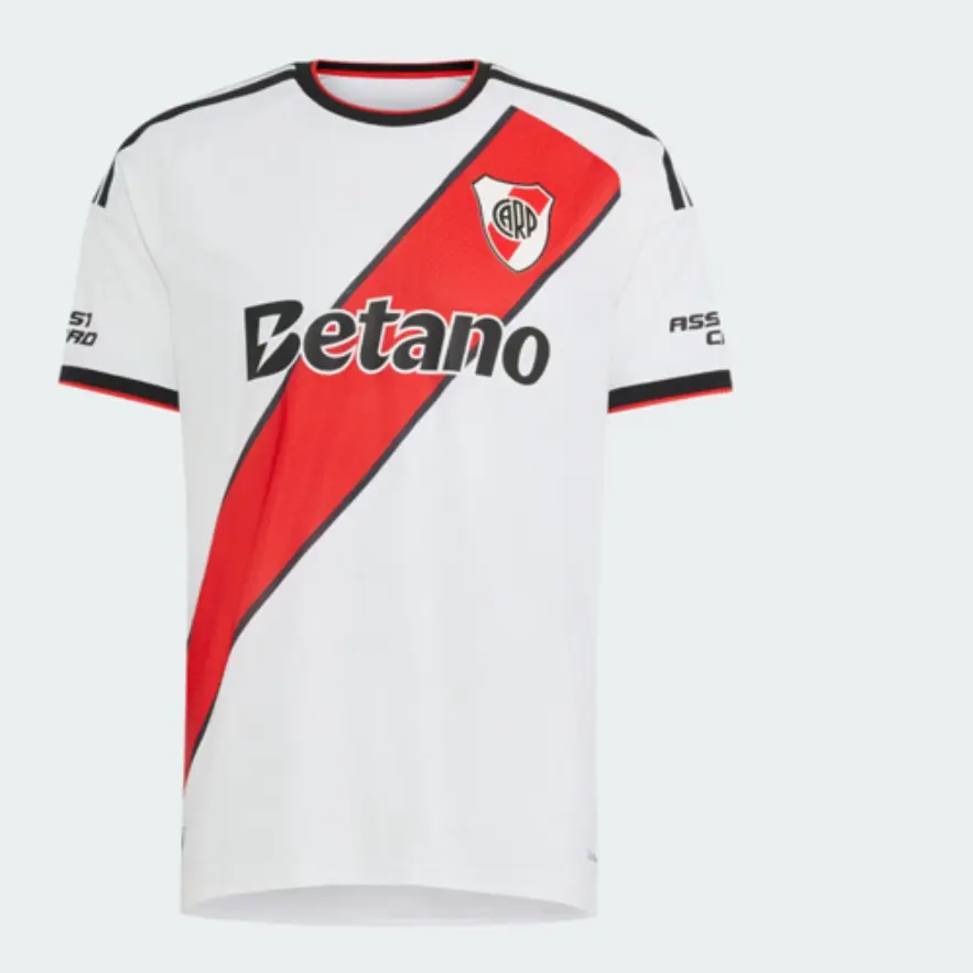 [FULL LOGO] - Unisex River Plate 2027 Home Football Jersey | White Replica Soccer Shirt with Red Diagonal Sash - Personalized on Request