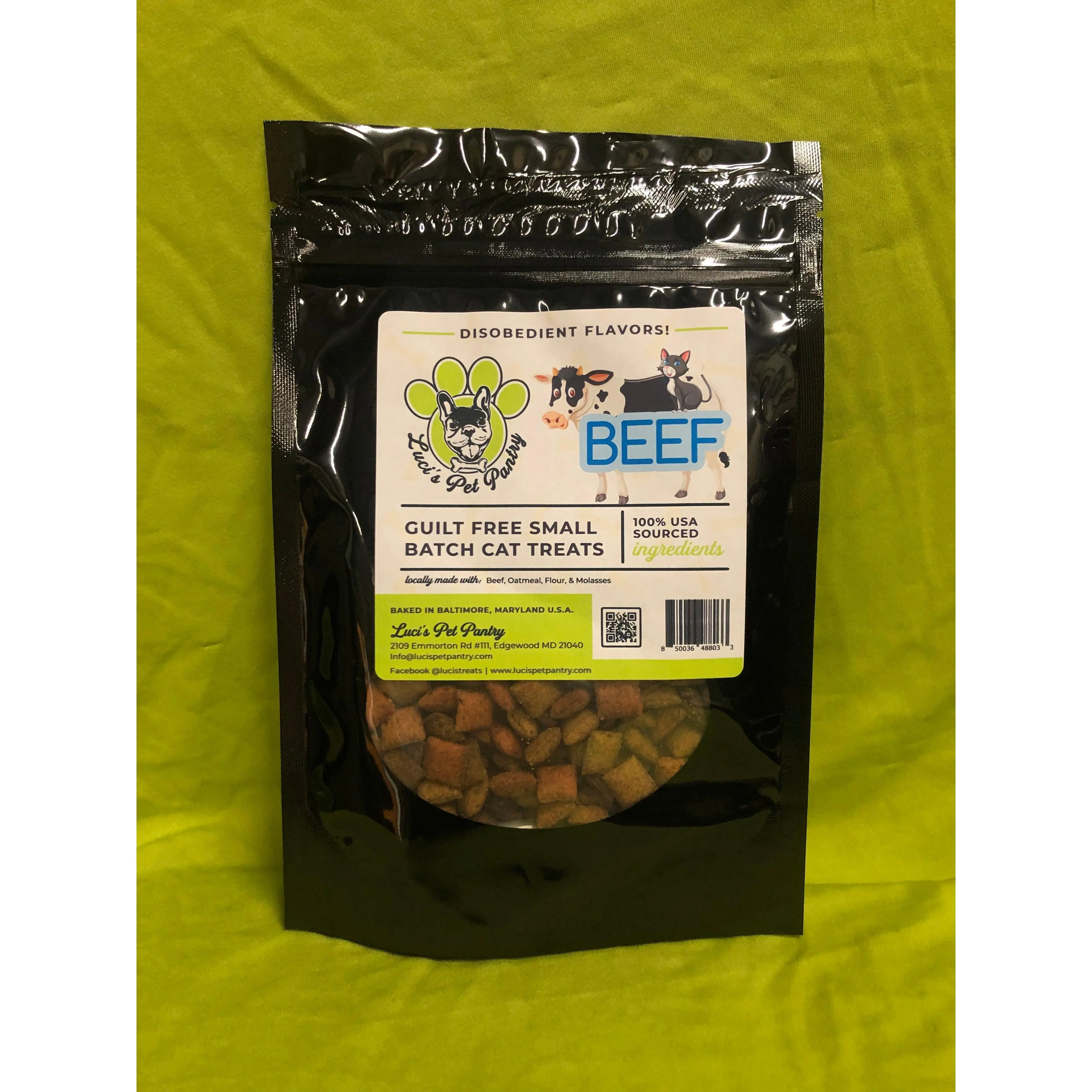 Beef - All Natural "Beef" Cat & Kitten Disobedient Treats - 2 oz. Pouch
