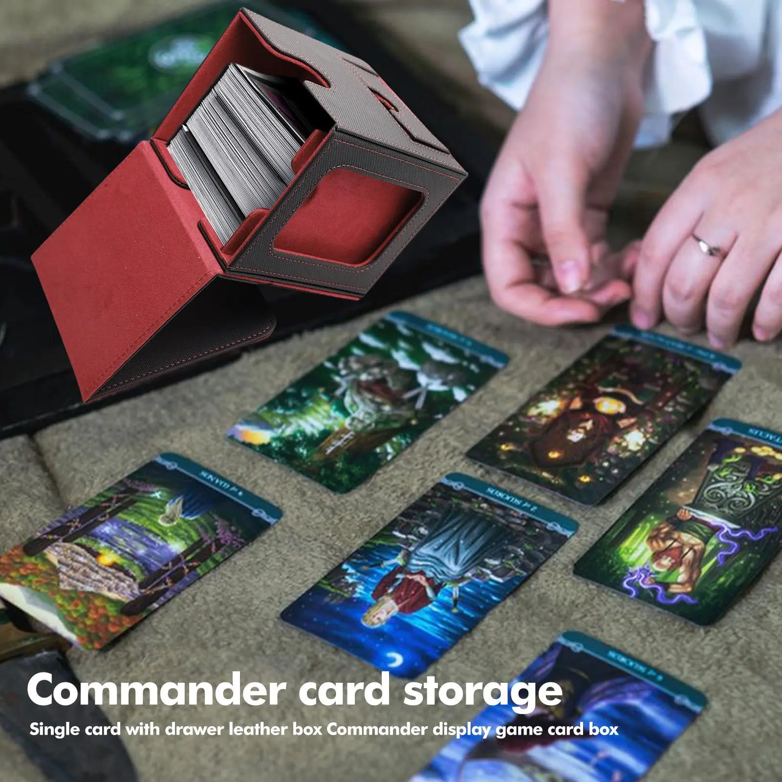 Card Deck Box for MTG Commander - Patented Design, Commander Display, Fits 100 Double-Sleeved Cards Dice Tray - TikTok Shop Card Deck Box for MTG Commander - Patented Design, Commander Display, Fits 100 Double-Sleeved Cards Dice Tray - TikTok Shop