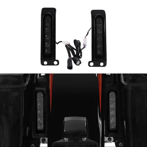 TCMT Hard Saddlebags LED Inserts Support Auxiliary Light Fit For Harley Touring 2014-2023