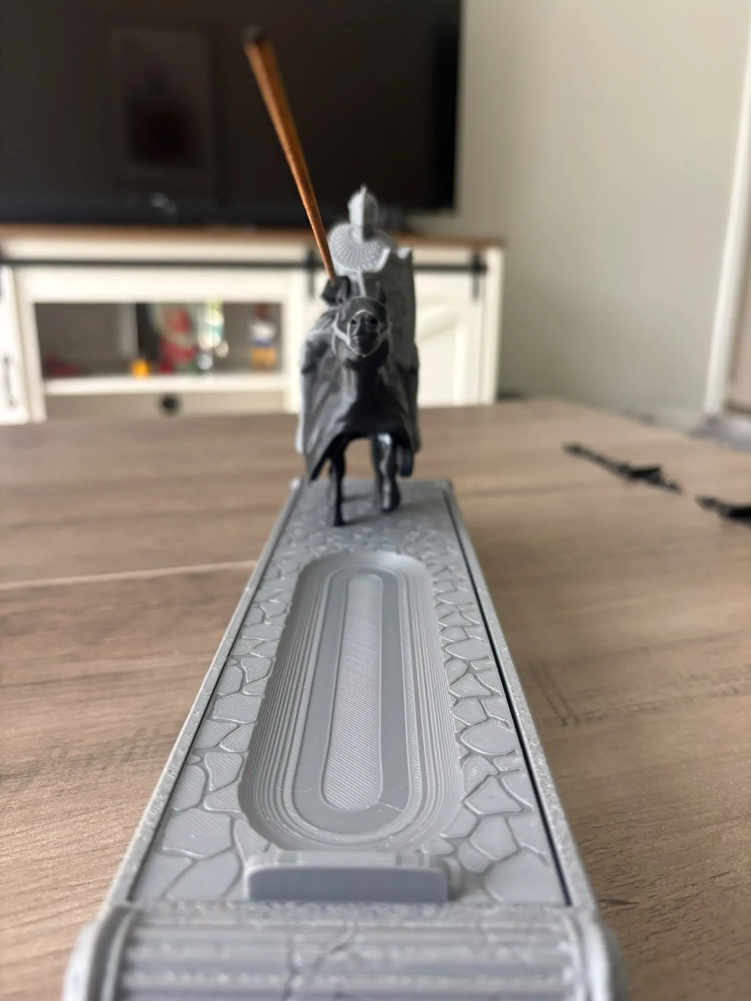 Medieval Knight Jousting Incense Burner - 3D Printed Gothic Ash Catcher & Desktop Decor Holder