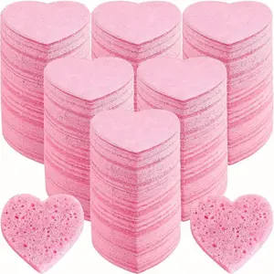 20pcs Compressed Heart-Shaped Sponge Facial Puffs, Makeup Remover & Cleanser, Water-Expandable Design (pack of 20), Ideal for Daily Skincare Routine