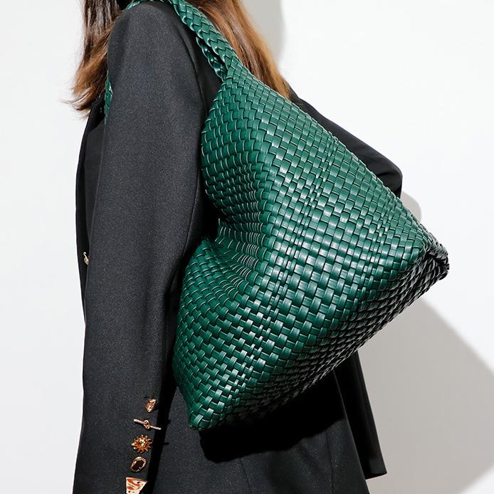 Woven Vegan Leather Hobo  Minimalist Slouchy Tote bag Shoulder Purse Tote  Handbag mulberry