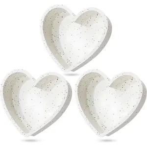 8 Inch Large Heart Shaped Nonstick Silicone Cake Baking Molds Set of 3 (Cream)