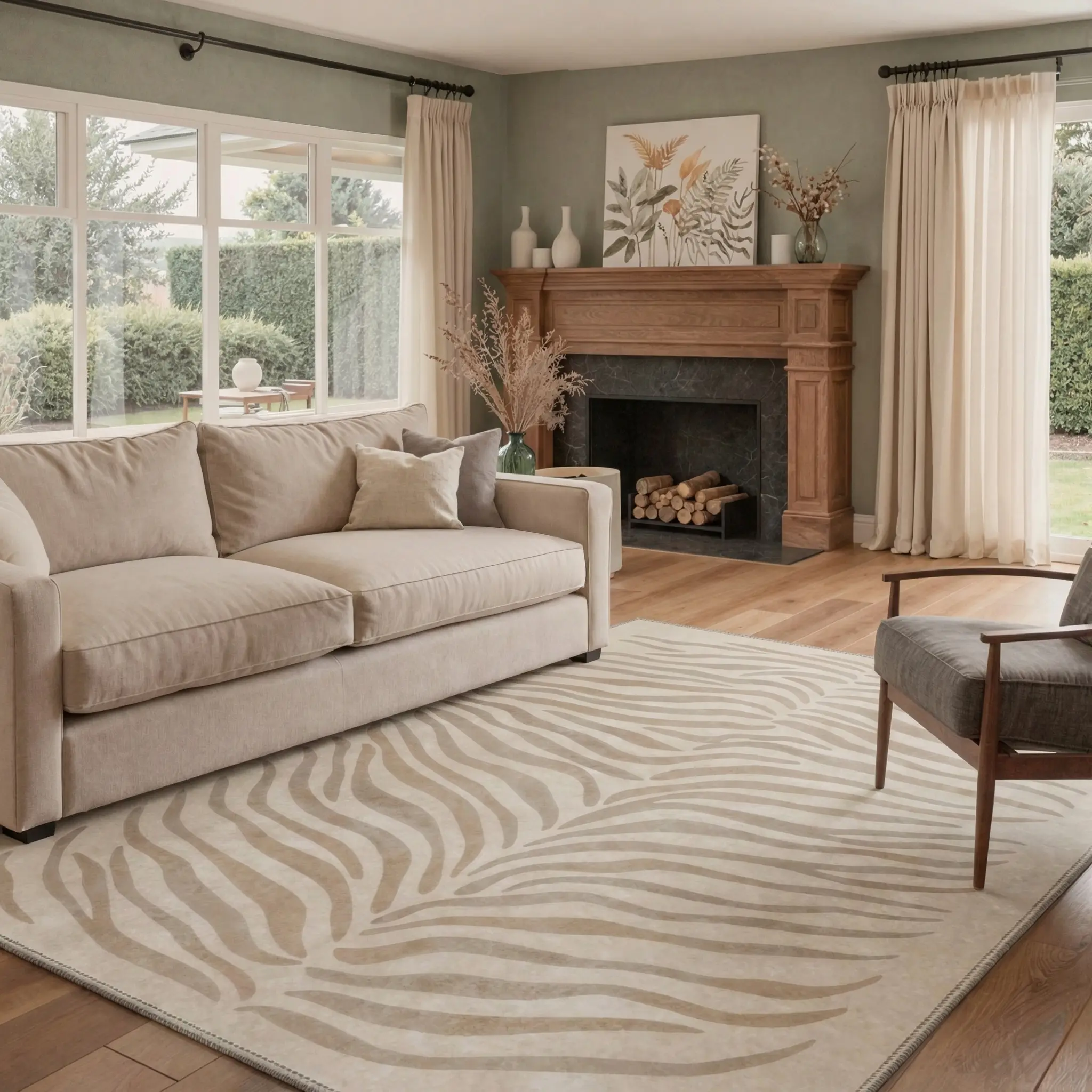 【Deals For You Days】BEIMO Floor Rug – Machine Washable, Pet Friendly, Soft, Non-Slip Area Carpet, Perfect for Living Room, Bedroom, Kitchen, Hallway, Stylish Home Decor ,ARN1989-LINEN