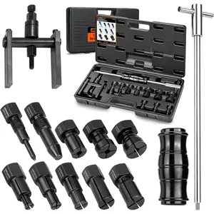 Motorcycle Blind Hole Collet Bearing Puller Set, Internal Bearing Extractor Puller Kit Slide Hammer Bearing Puller with Expandable Collets 8-32mm Inner Bearing Remover Tool (12-Piece)