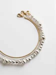 Reese Waterproof Pearl Anklet Set - Gold/Pearl