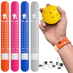 Pickleball Score Keeper, 4 Portable Pickleball Scoreboard Counter Scorekeeping Tracker Wristband for Sports Games Indoor & Outdoor Yard, Cornhole, Ping Pong