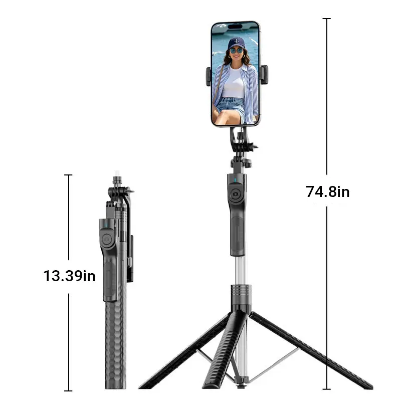 K50 Handheld Selfie Stick Tripod, 6.2ft Extendable Phone Stand with Wireless Remote, 360° Rotating Phone Holder for Photography & Vlogging #TikTokMadeMeBuyIt  #DealsForYouDays