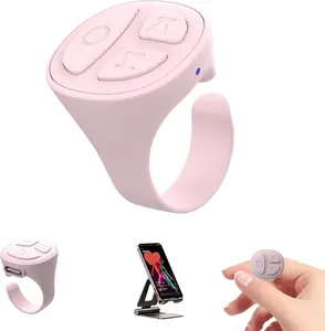 TikTok Scrolling Ring for iPhone Facebook YouTube Instagram Android Phone, Fingertip Wireless Scroller Page Turner (Pink Single Ring)