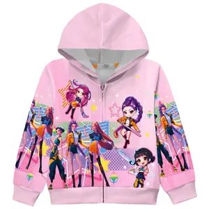 Demon Hunters Girls Zip Up Hoodie Kids Fashion Sweatshirt Jacket 4-10 Years Long Sleeve Shirt Rumi Mira Zoe Music Casual Outerwear