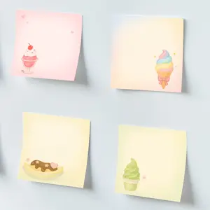 Cute Sticky Notes 3x3 inch 4 Pads, Kawaii Dessert Memo Pads, Sweet Food Self-Stick Notes Set for Office, Teacher Gifts, Birthday Presents, Party Favors, Stocking Stuffers