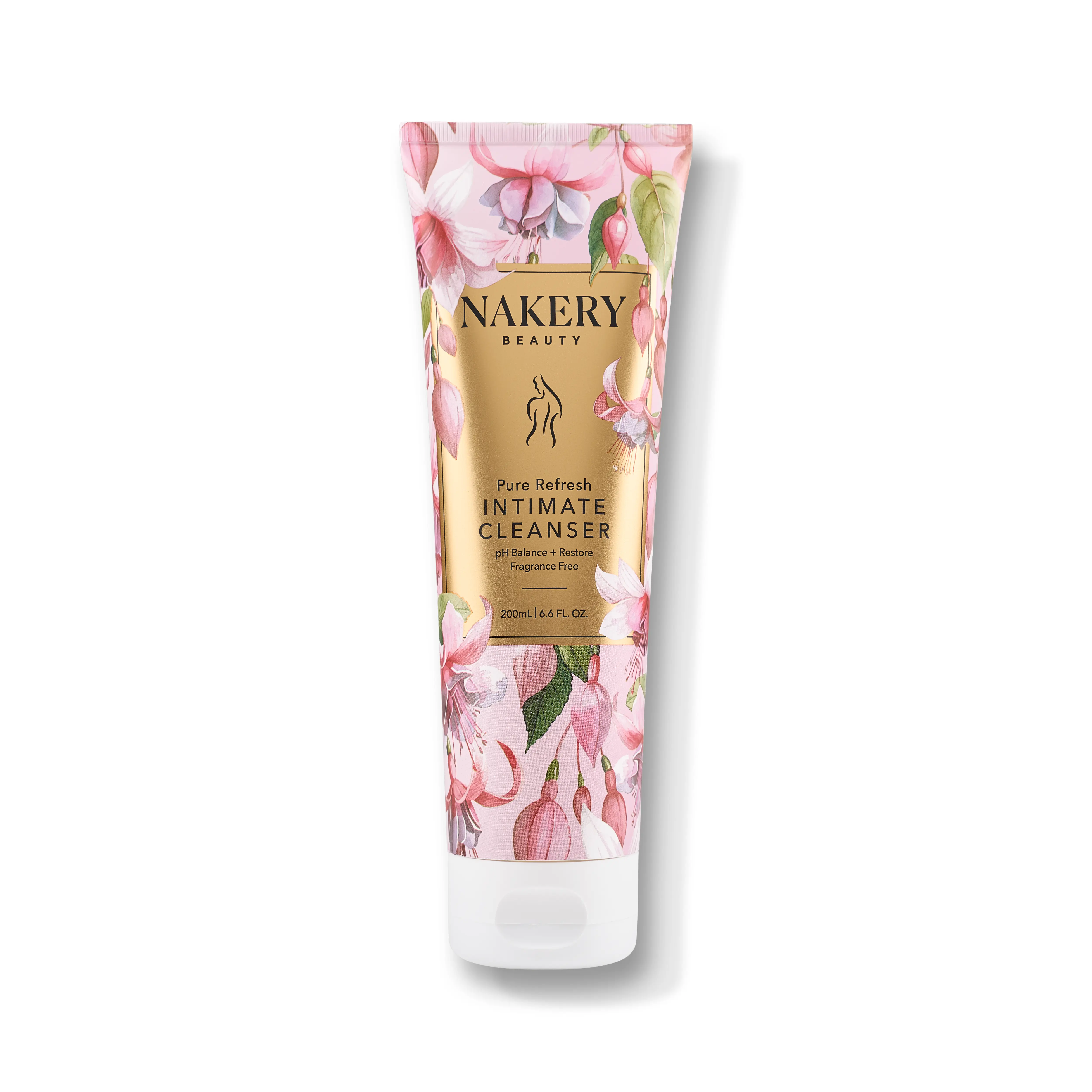 Nakery Pure Refresh Lactic Acid Intimate Cleanser, Soothing pH Balancer to Hydrate, Glycerin-Free & Fragrance-Free Feminine Wash for Adults, 200 ml, 200Ml, Sulfate-Free