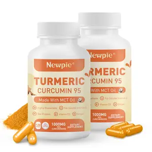 Newpie Turmeric Curcumin Supplement 1,000mg, 120 Veggie Capsules | 95% Curcuminoids with Bee Propolis, MCT Oil, Vitamin C | Enhanced Absorption | Vegan, Non-GMO, Filler Free
