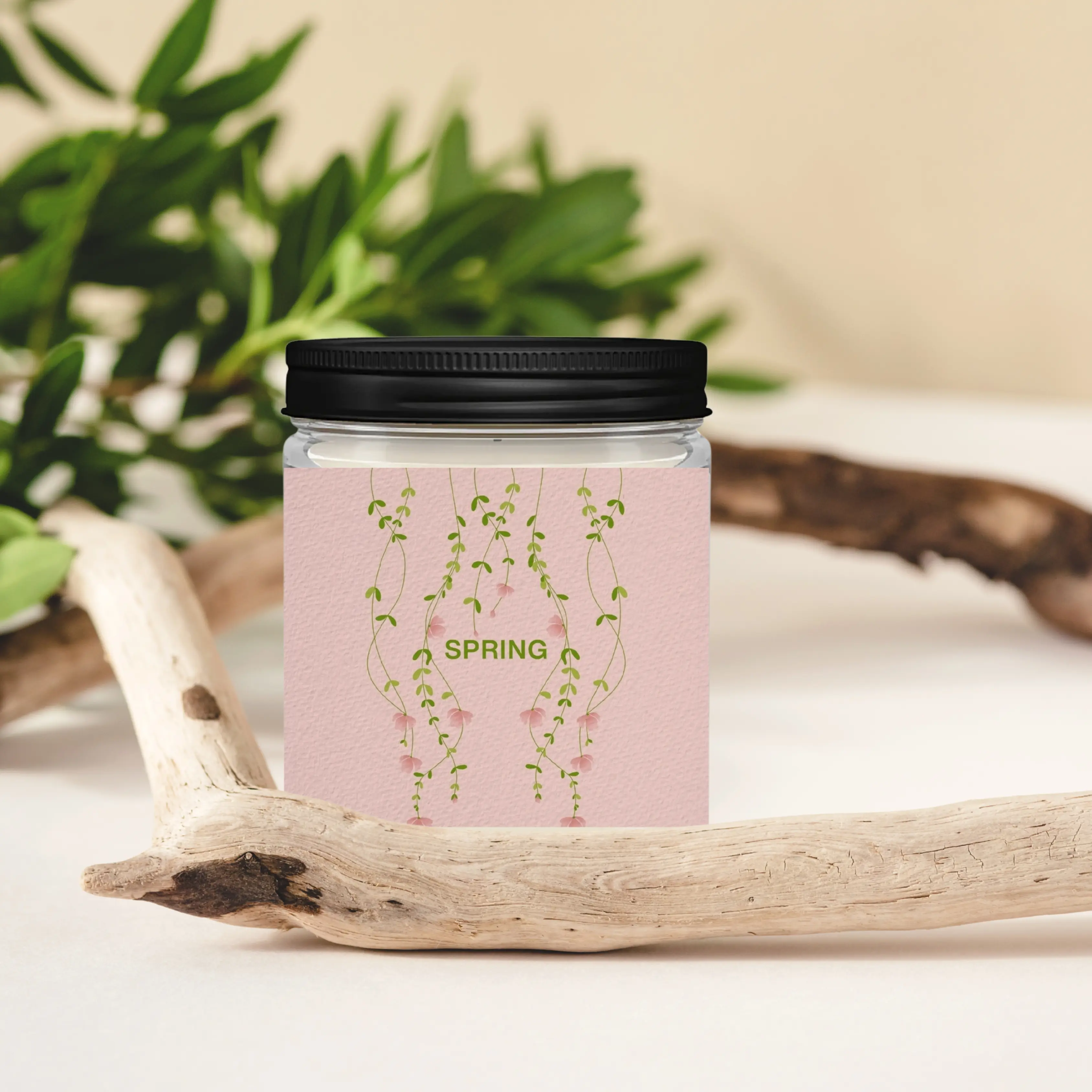 Spring 8 oz Single Wick Candle | Fresh Floral Water Lily & Lotus Scent | Coconut Apricot Wax Luxury Candle | Clean Home Fragrance
