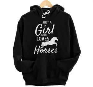 Just A Girl Who Loves Horses - Horse Riding Women Pullover Hoodie