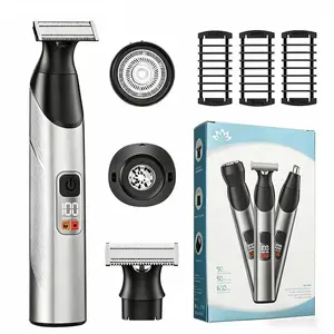 Men's electric pubic hair trimmer, nose hair trimmer, portable 3-in-1 electric shaver and facial trimmer - rechargeable eyebrow, lip, body, and facial razor, comfortable, suitable as a cozy gift for husband for birthdays, Halloween, and Christmas