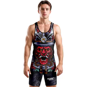 Exxact Sports Sublimated Adult Wrestling Singlet - Premium Powerlifting Singlet for Men Singlets (Samurai)