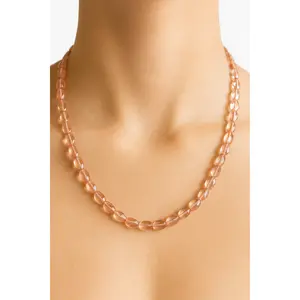 Peach Quartz Beaded Necklace