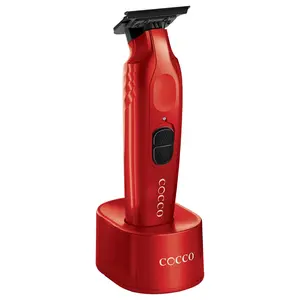 Cocco Hyper Veloce Pro Trimmer Red - Cordless Hair Cutting Clipper with High Torque Brushless DC Motor & Fast Charging Lithium-ion Battery