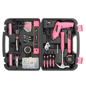 149-Piece Home Tool Kit - Iron & Chrome Vanadium Steel Set w/Cordless Screwdriver, Case & 100 Hardware, Meets ANSI Standards