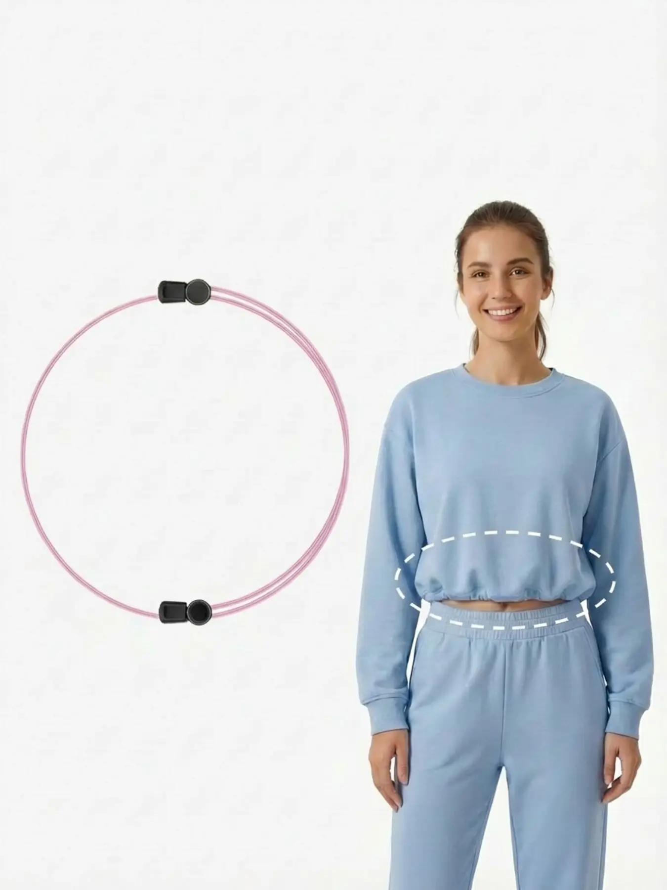 Adjustable Invisible Crop Top Band | Elastic Shirt Cinch Strap | No-Sew T-Shirt Waist Tightener Adjustable Waist Belt for Women Adjustable Belts Adjustable Waistband