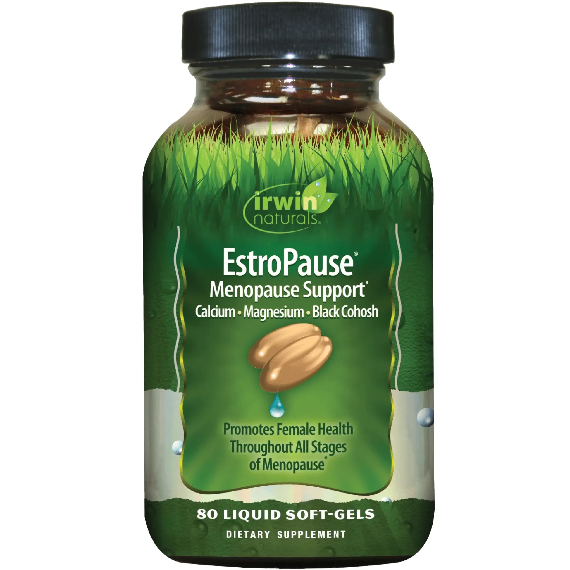 EstroPause Menopause Support | Women's Botanical Formula with Soy Isoflavones, Black Cohosh & Sage for Daily Wellness | Liquid Soft-Gels | 80 Count