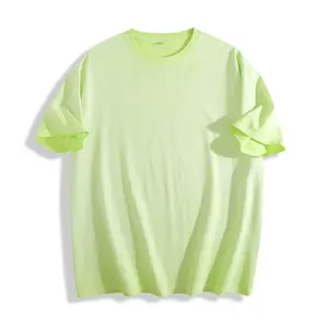 Women's fluorescent green T-shirt, light green casual summert shirt short sleeve round, Adult version T-shirt, Streetwear Fashion Trend shirt, Gradient T-shirt