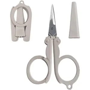 Pastel Mini Folding  with Safety Cap Small Portable Travel  Little Badge  Yarn Shears    for , Scrapbooking, Crafting, Sewing, Grey(1 Pack)