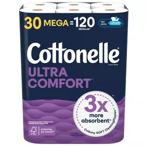 Cottonelle Ultra Comfort Toilet Paper 12 Mega Rolls Ultra Soft and Strong Toilet Tissue with 2-Ply Absorbent Design Bulk Pack for Home Use