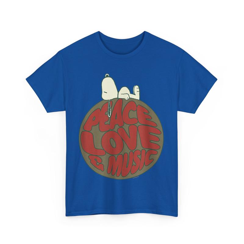 Peanuts Woodstock 50th Anniversary Peace Love and Music Unisex T-Shirt Full Color