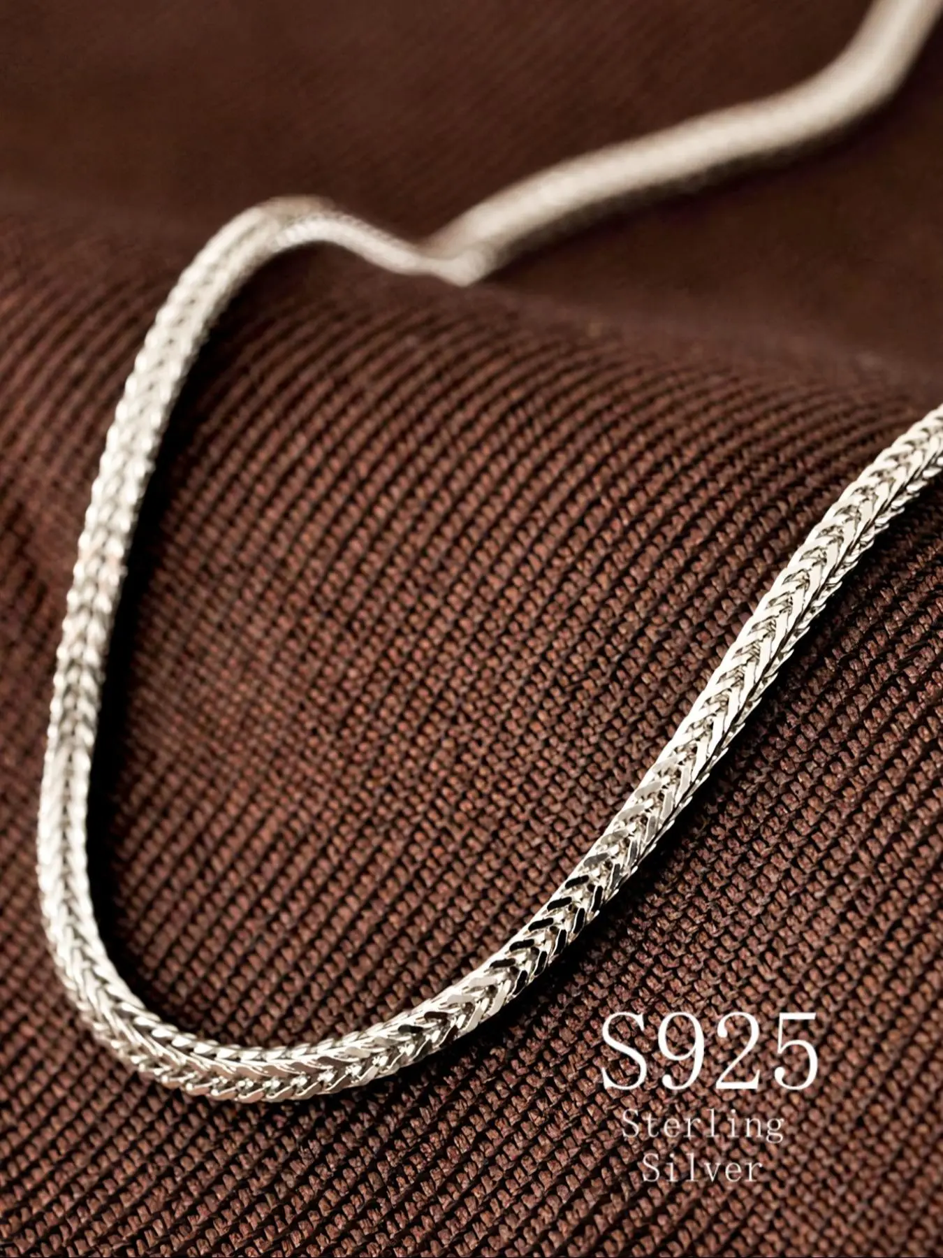 925 Sterling Silver Fashion Braided Daily Versatile Chain Necklace for Men & Women, Daily Clothing Decor, Trendy All-match & Exquisite Jewelry for Birthday Gift Silver Jewelry, Daily Wear Accessory Necklace, Decorative Necklace
