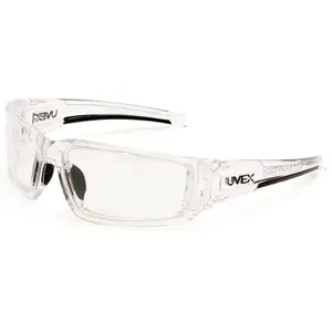 Uvex Hypershock Safety Glasses Clear Ice Frame with Clear Hydroshield Anti-Fog Lenses